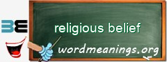 WordMeaning blackboard for religious belief
